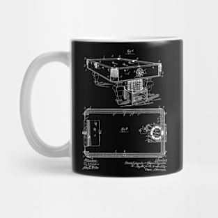 Pool Table Vintage Patent Hand Drawing Mug